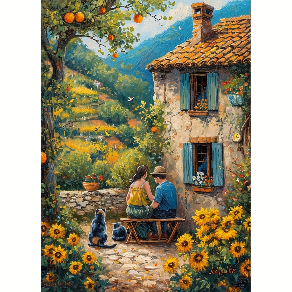 

1pc 30x40cm/ 11.8x15.7inches Without Frame Diy Large Size 5d Diamond Art Painting A Warm Scene, Full Rhinestone Painting, Diamond Art Embroidery Kits, Handmade Home Room Office Wall Decor