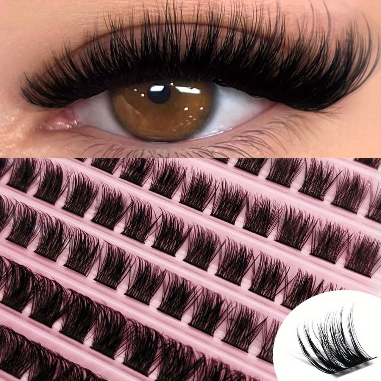 120 160 200pcs natural look d lash clusters 9 16mm diy eyelash extensions kit with mixed 40d t50 80d and 80d cat eye styles extra thick beginner friendly lightweight and reusable for results at home details 0