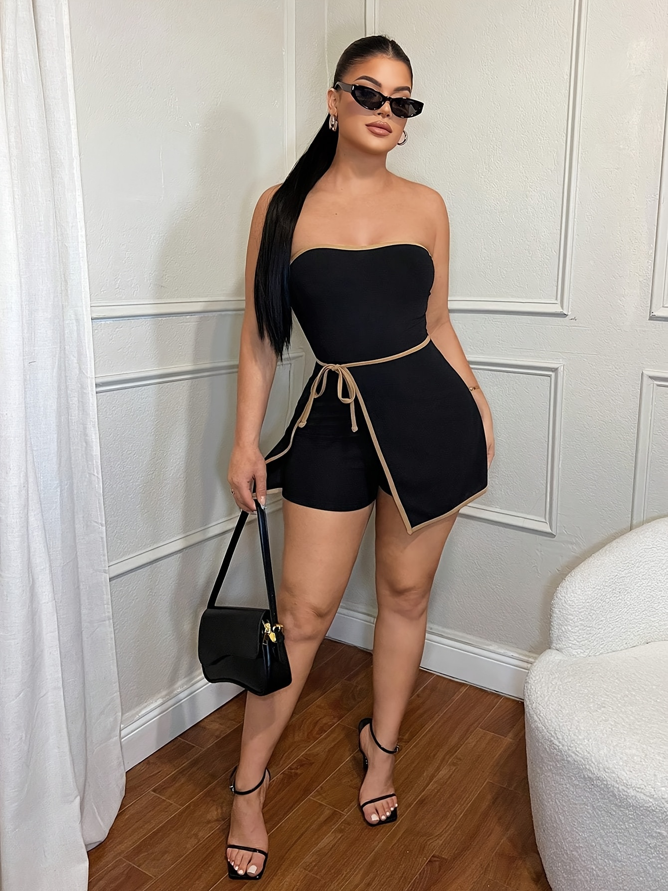 Vestido Mono de Verano Casual para Mujer con Detalles de Bloques de Color - Imagen 5