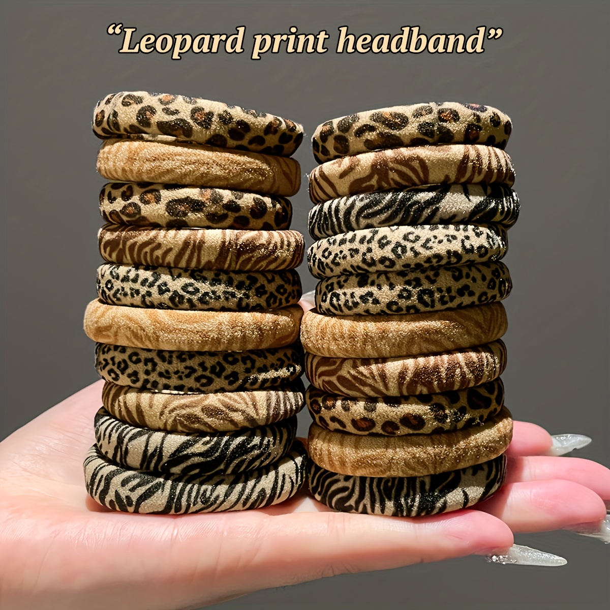 

Pack Of 5/10/20 Random Color Fashionable Leopard Print Hair Ties, Nylon Hair Bands That Do Not Hair, Suitable For Women, Suitable For Ponytails And