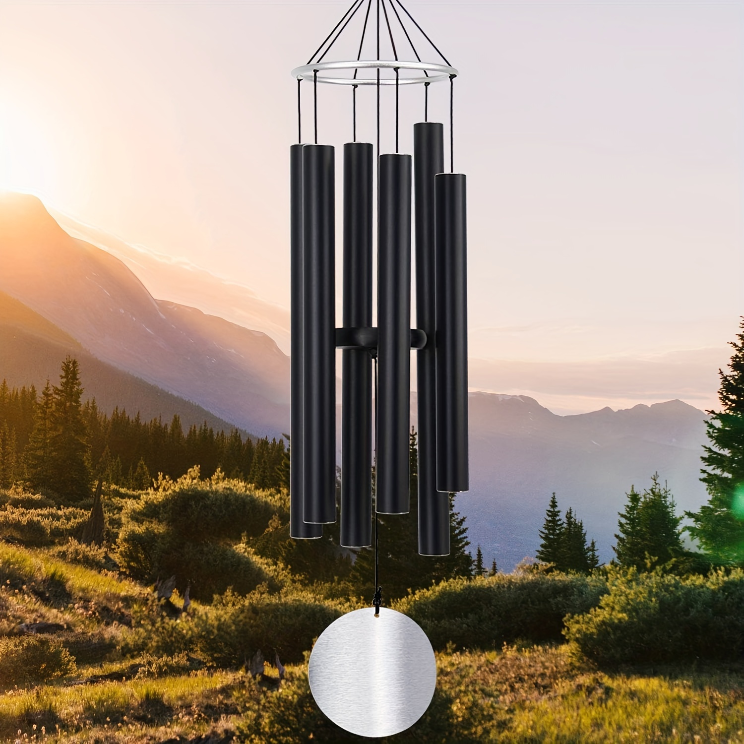 

32" Large Wind Chimes Deep Tone, Sympathy Wind Chimes Outdoor In E Key, Heavy Duty Plastic Material With Anodized Corrosion-resistant Finish And Durable Nylon Cording