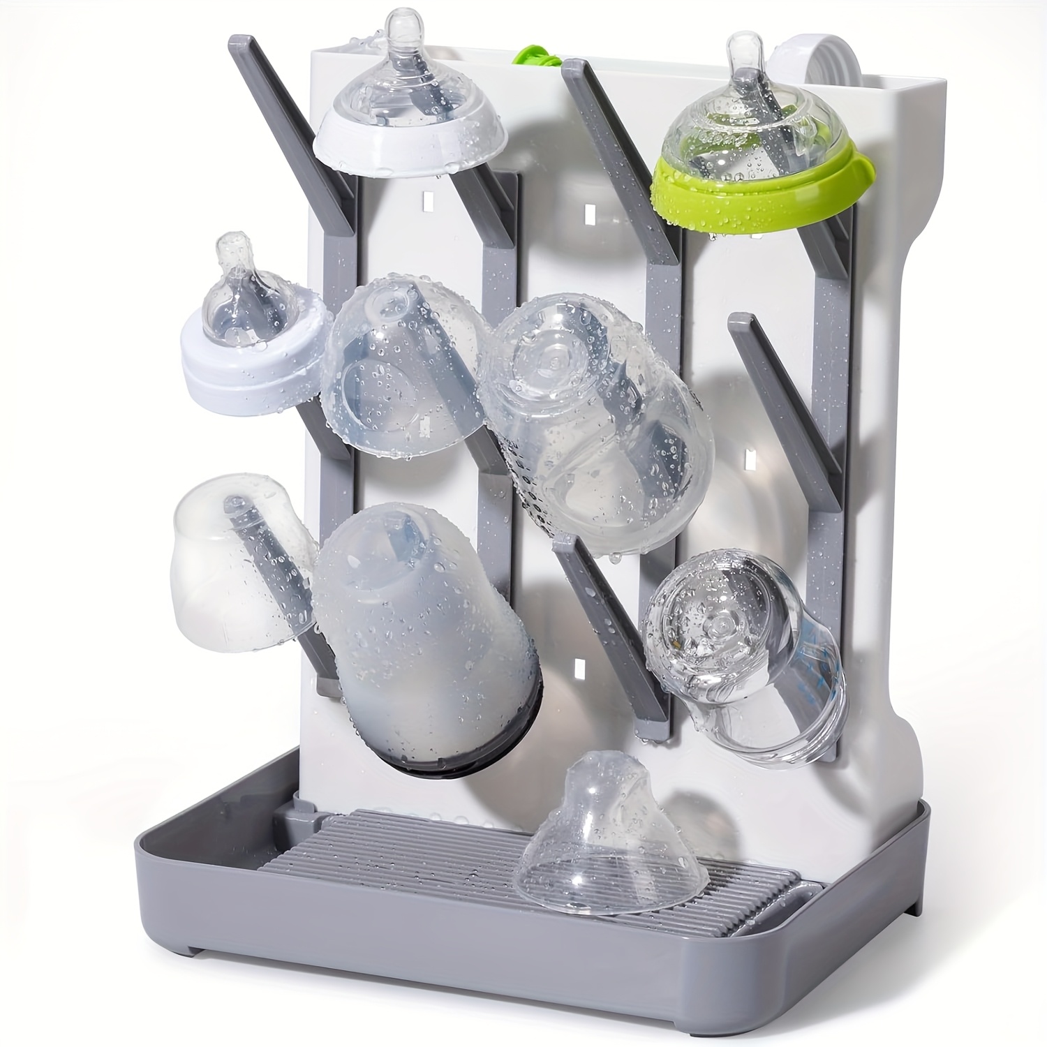 imagen del artículo escurridor de biberones, soporte vertical para secar biberones que    , escurridor de biberones de pie para encimera, organiza biberones y accesorios como cepillos, chupetes y piezas de bombas