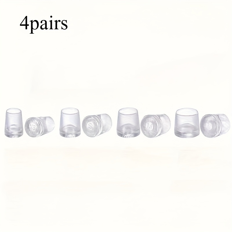 TEMU 4 Pairs Of Black/transparent High-heeled Shoes Heel Protection Pads: Sound-absorbing, Non-slip, Durable Toe, Making Walking More