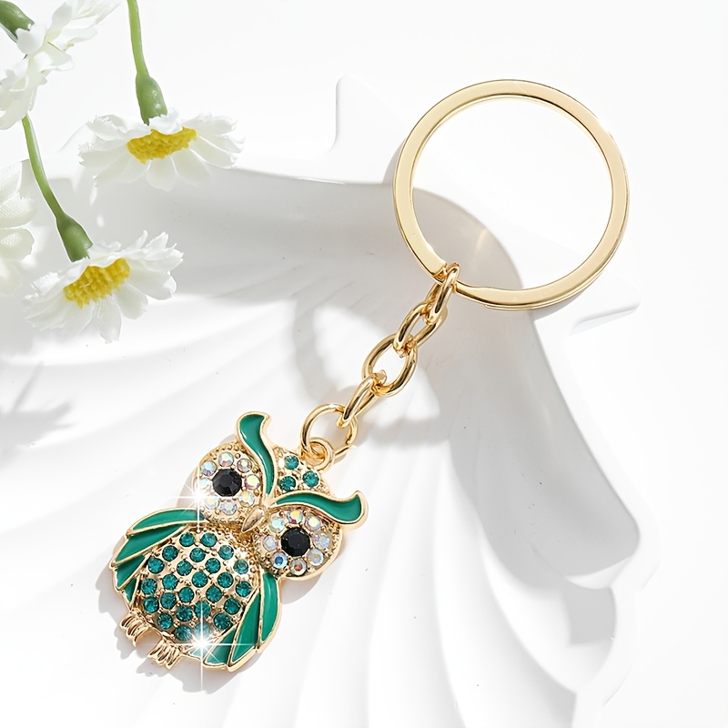 TEMU Un elegante nuovo portachiavi con un gufo, per decorare le chiavi dell'auto e le borse delle donne, portachiavi natalizio da donna
