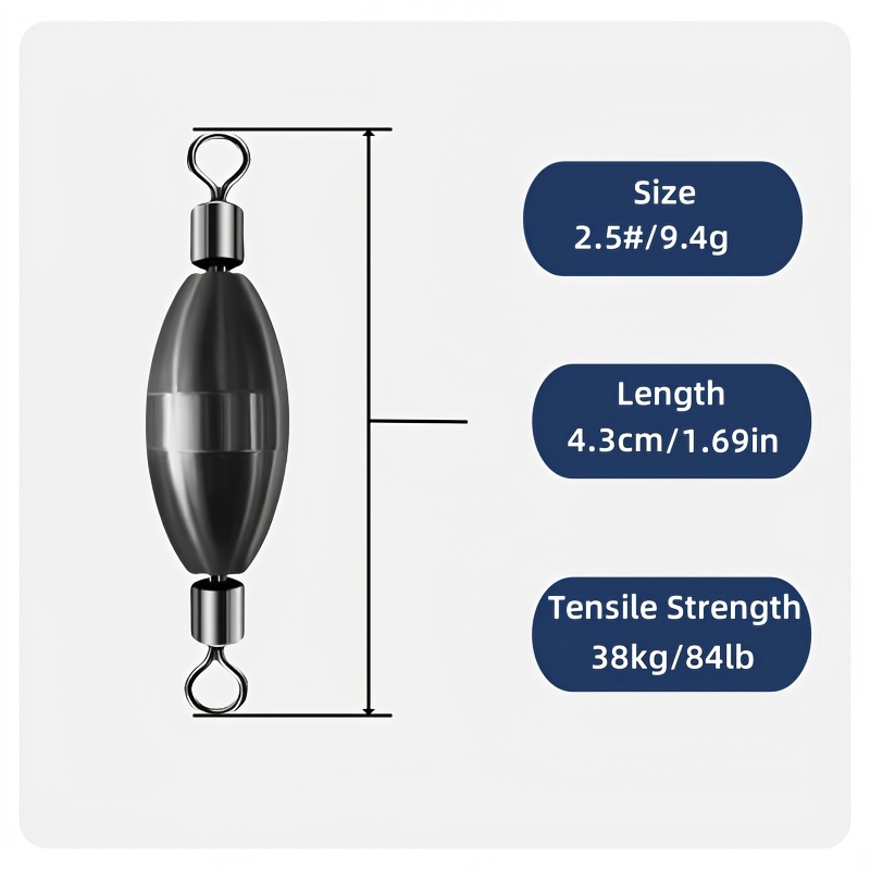 10pcs Black Copper Hammer Pendant Swivel Ring, Counterweight Lead Fishing Accessories, Box, Pendant