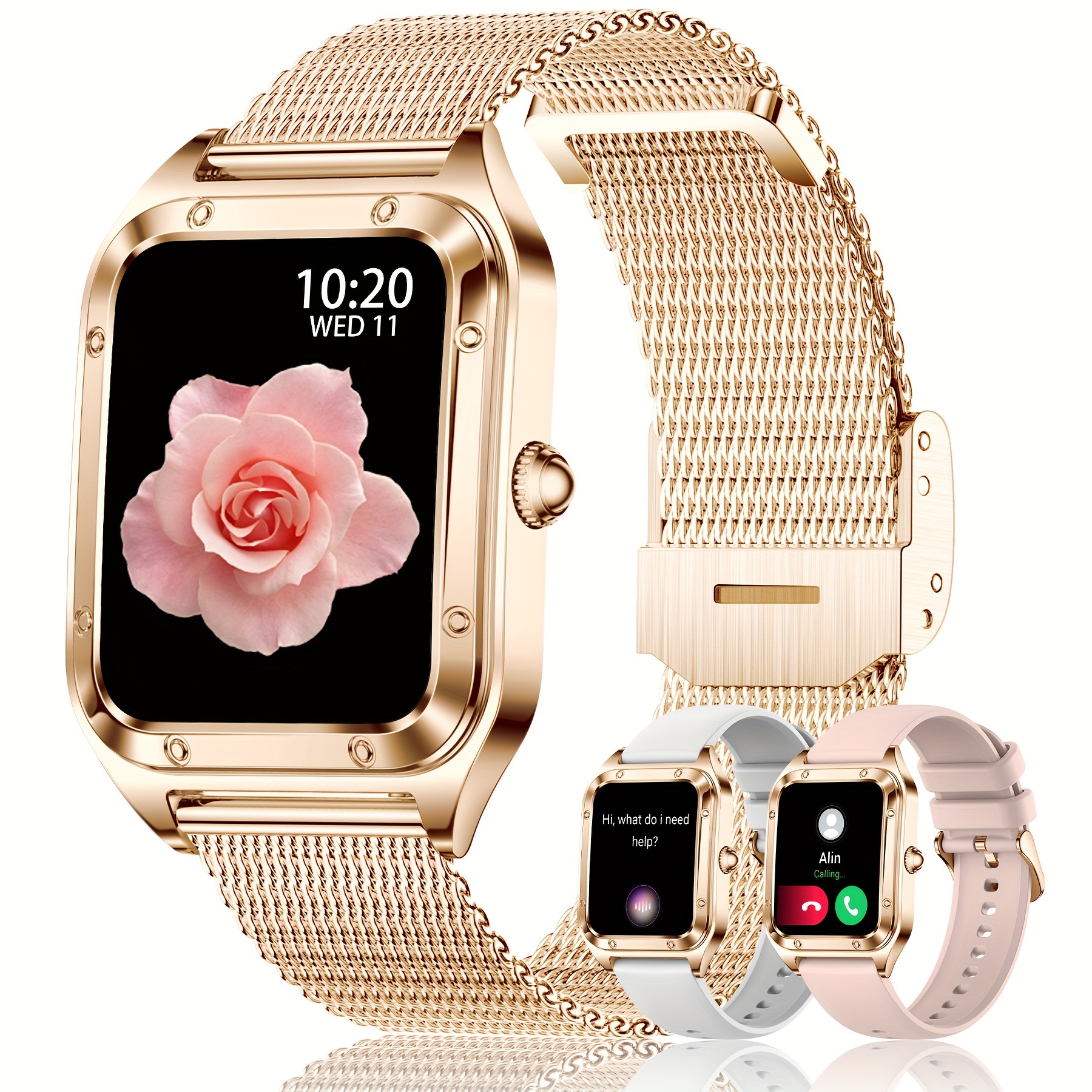 

Smart Watch For Women Wireless Call Smartwatch With Vioce Assistant Female Functions, 19 Sports Modes, Music Player, Pedometer Perfect Birthday Gift For Women
