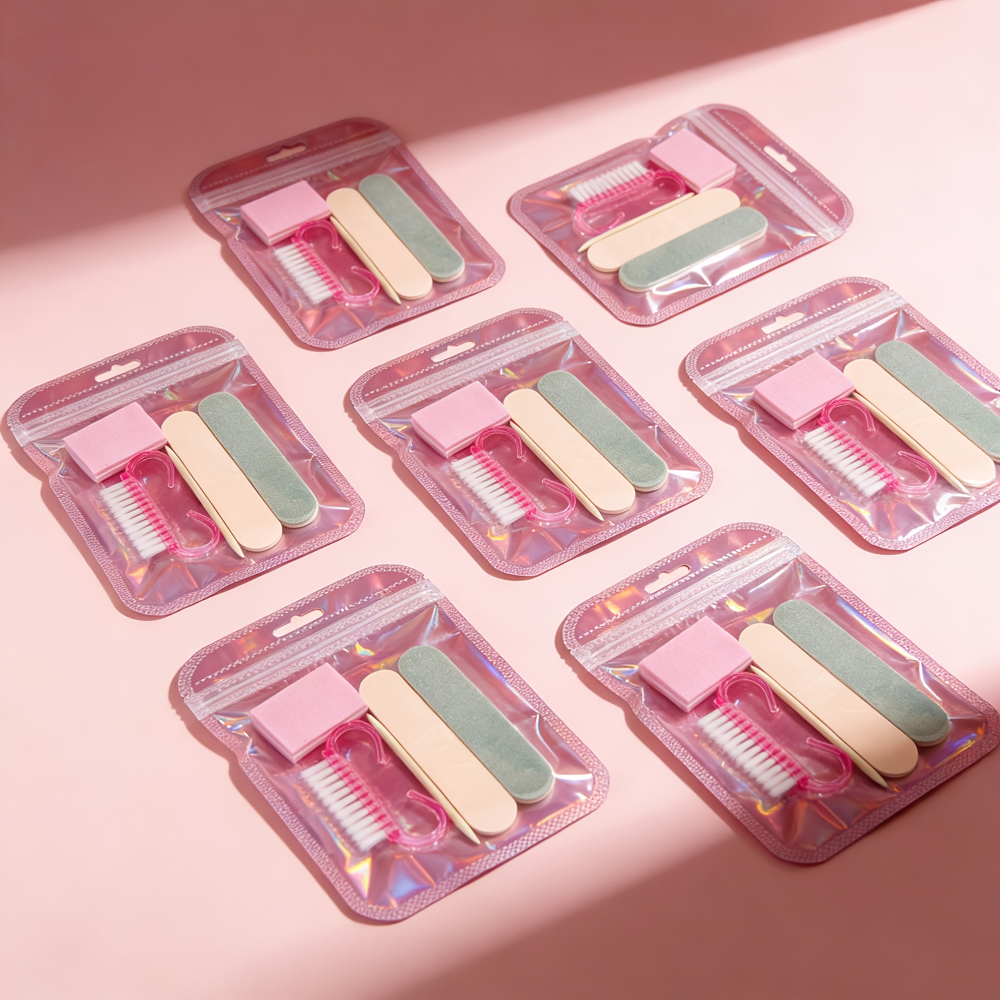 5pcs Nail Art Tool Set, Includes Nail Brush & Files