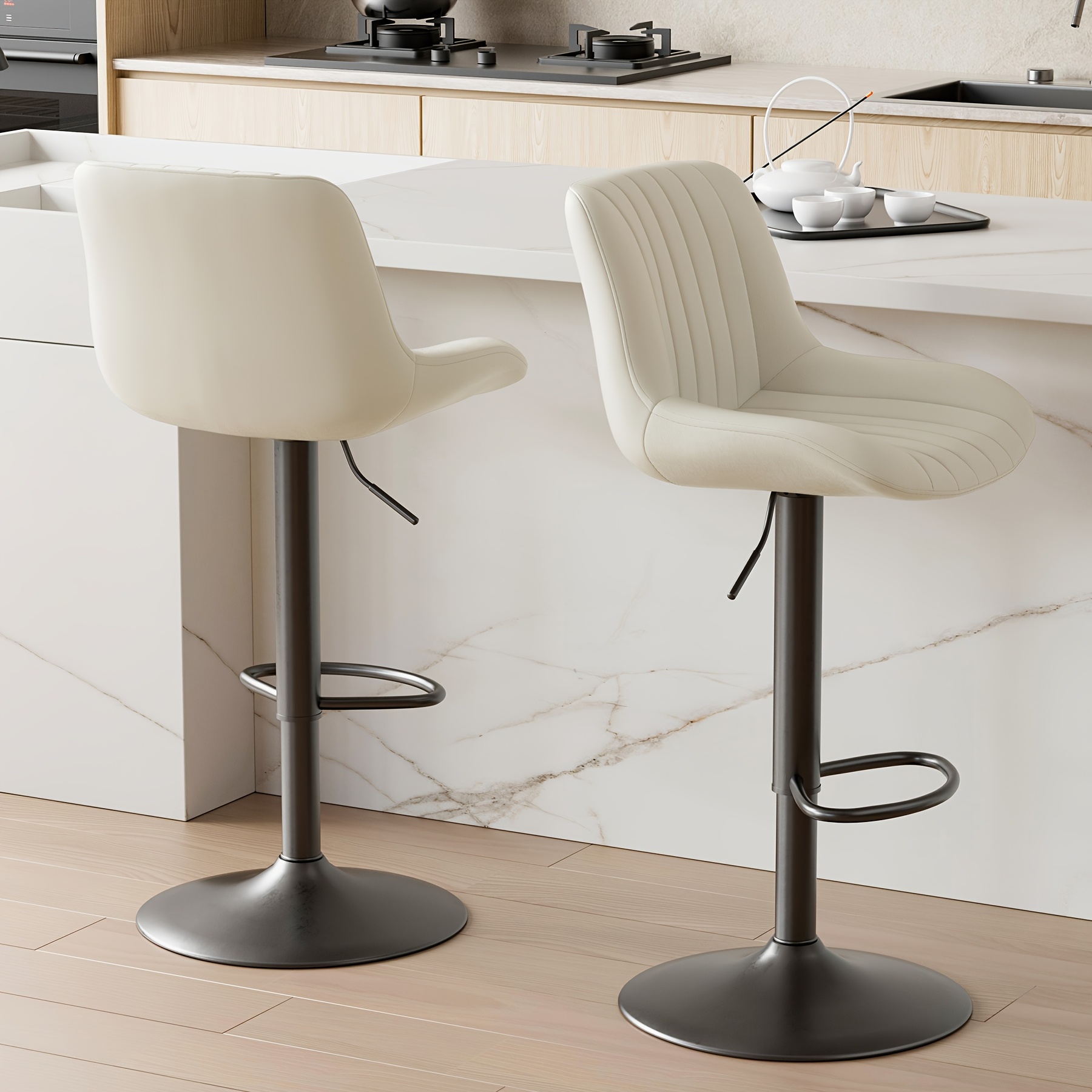 exclusive Counter Height Bar Stools 1/2/3/4 Packs Counter Height Bar Stools, Adjustable Swivel Upholstered Counter Height Barstools with Back And Footrest, Stool Chair for Kitchen Counter Island 20 exclusive Counter Height Bar Stools 1/2/3/4 Packs Counter Height Bar Stools, Adjustable Swivel Upholstered Counter Height Barstools with Back And Footrest, Stool Chair for Kitchen Counter Island - Image 20