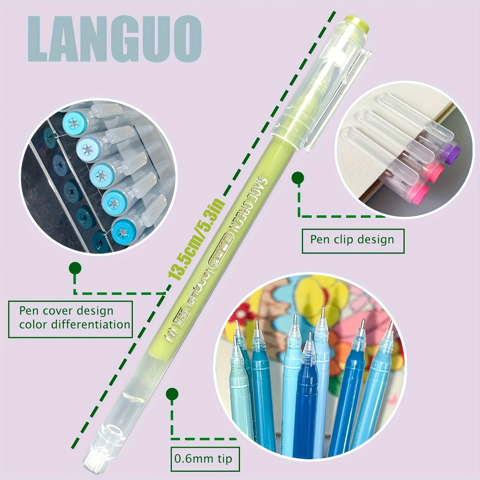 36 72 162 168pcs of   color gel pens large capacity   pen painting pen note highlighter highlighter suitable for office painting graffiti school stationery art supplies