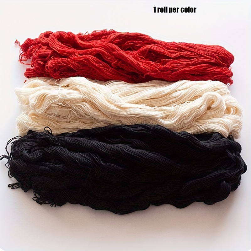 3pcs Sewing Thread Quilting Thread Home Thread Black White Red Old-style Quilting Thread Handmade Thread