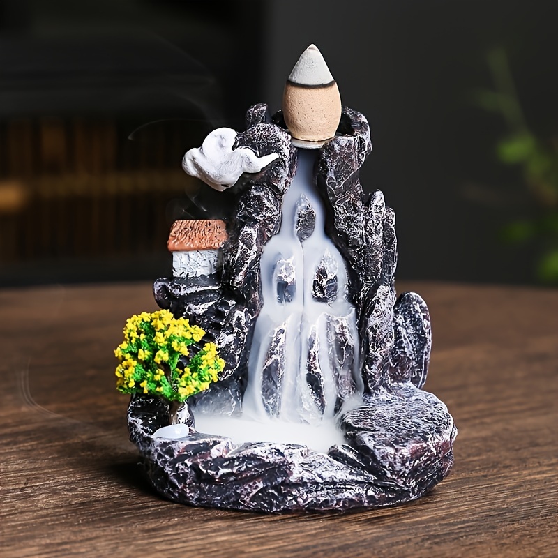 TEMU 1pc Resin Waterfall Backflow , Decorative Home Aromatherapy Accessory, For Christmas, Thanksgiving, Valentine's Day Gifts