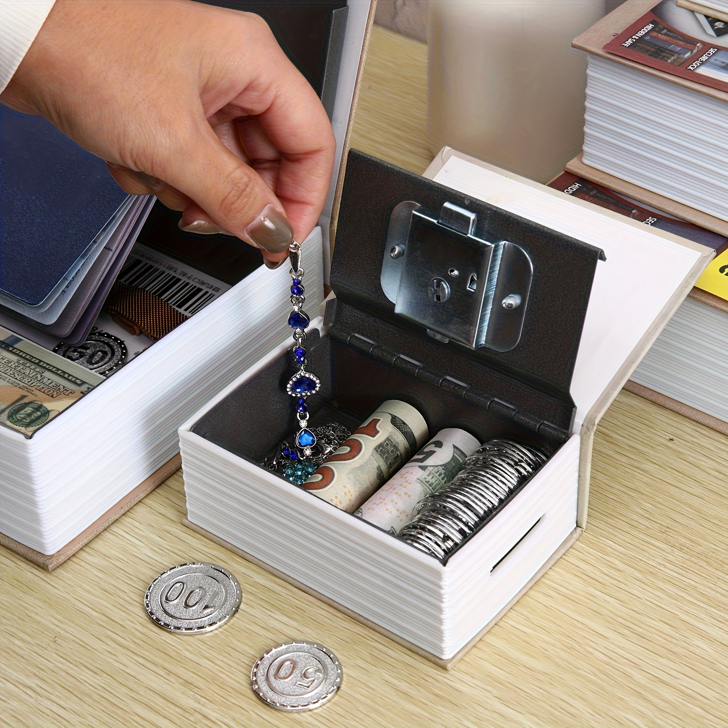 NEW Brown Creative Dictionary Book Hidden Safe With Lock - Small Size To Hide Cash & Valuables 6 thumbnail image