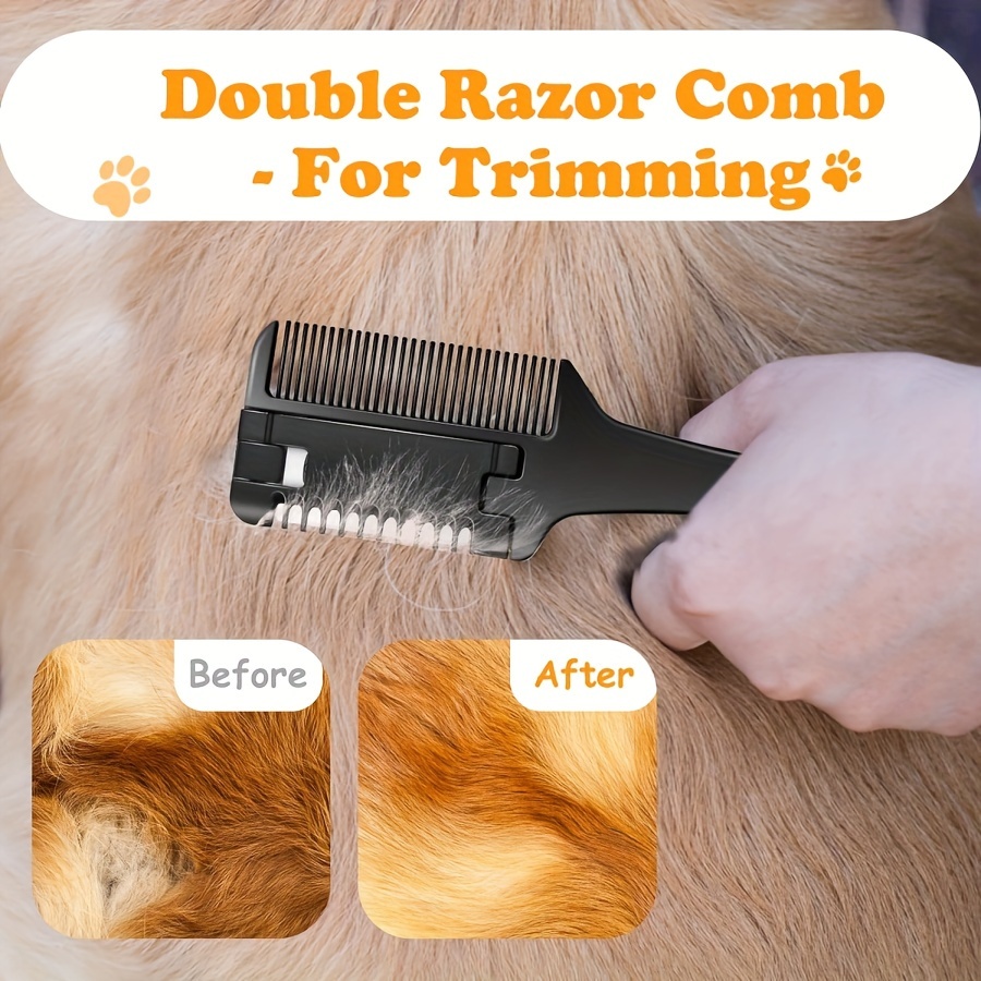 Razor Comb Dogs Cats Extra Blades Pet Razor Comb 1 Trimming Temu Qatar