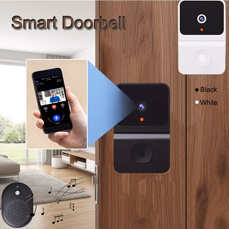 1 in battery smart wifi doorbell security wireless intelligent visual video intercom doorbell 2 way audio usb rechargeable low power consumption support 2 4g wifi Product details 0