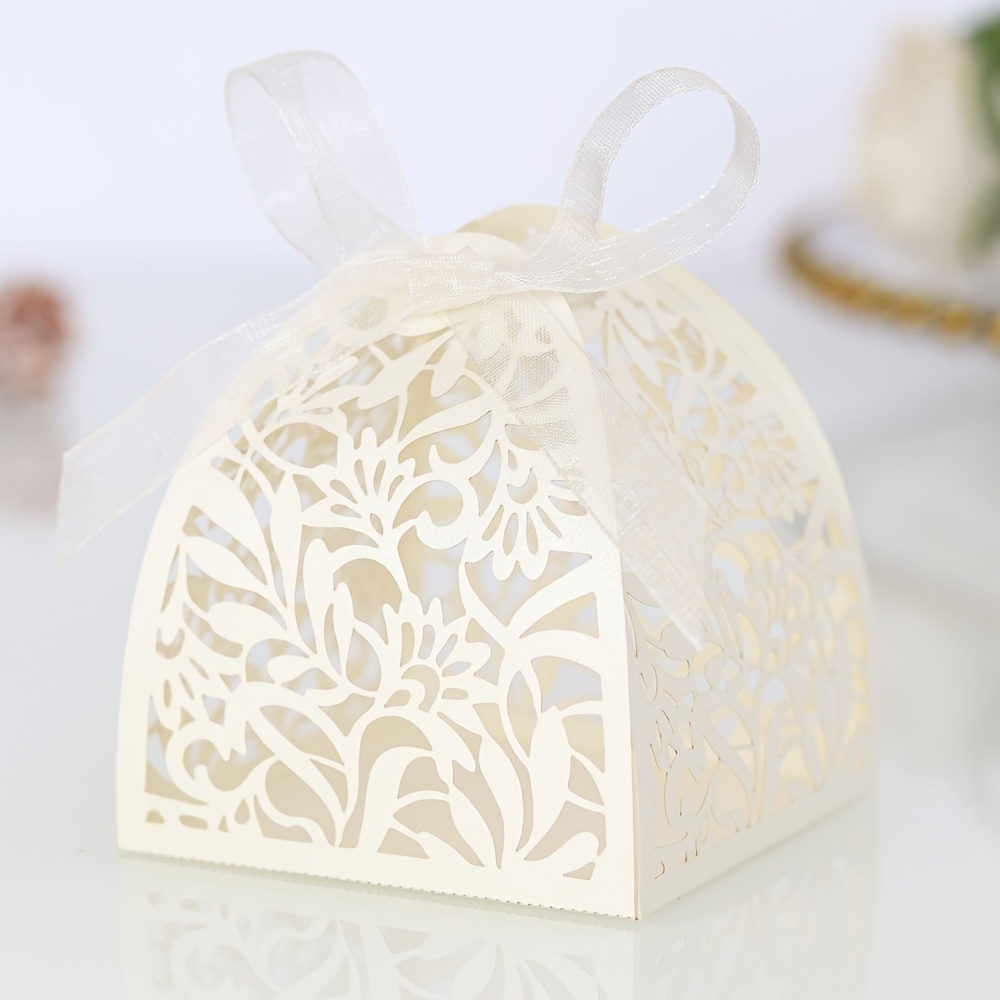 TEMU Gift For Her/him 25pcs Laser Cut Boxes, Favor Boxes, Gift Boxes For Bridal Shower Anniversary Birthday Wedding Baptism Party Decorations Favor