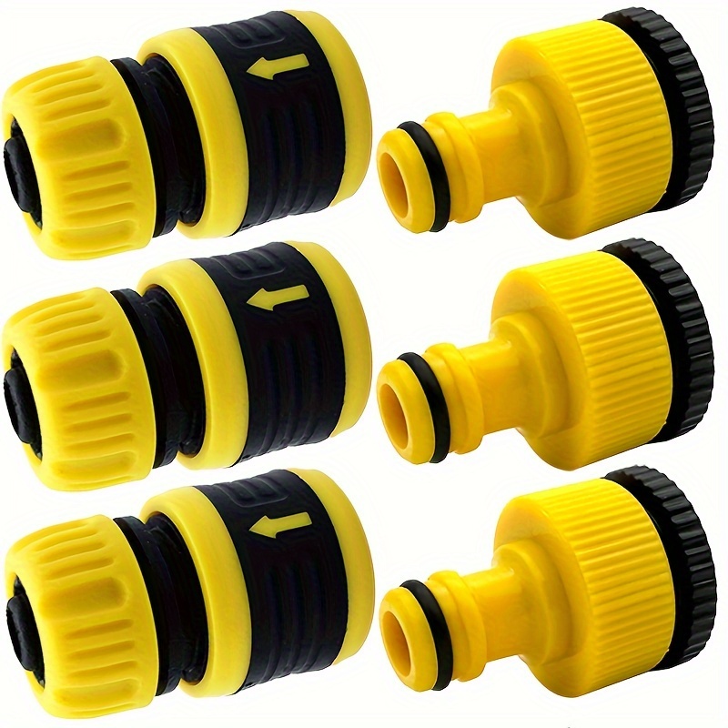 

Ensemble de connecteurs rapides d'eau à 4/6/8/12 pièces, ABS sac de colle en plastique jaune, accessoires de connecteur de pistolet à eau pour tuyau de jardin de 1/2 pouce