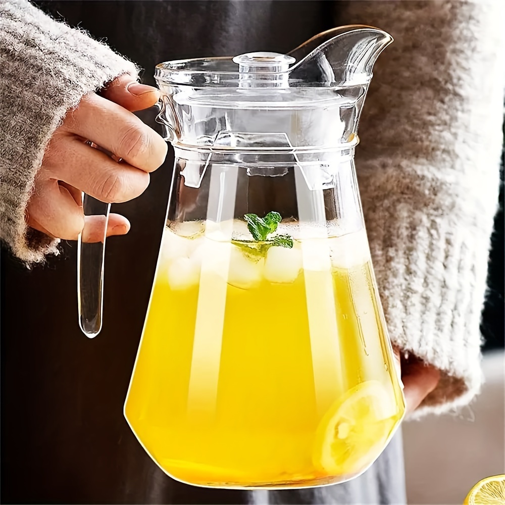 

2l Bpa-free Transparent Plastic Pitcher With Lid - Perfect For Iced Tea, Juice & Coffee - Easy Clean, Durable Drinkware