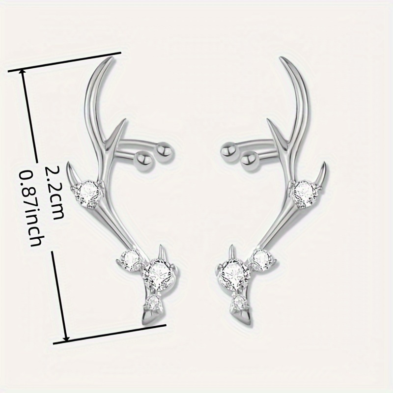 Women's Fashion Stud Earrings, Reindeer Antler Design