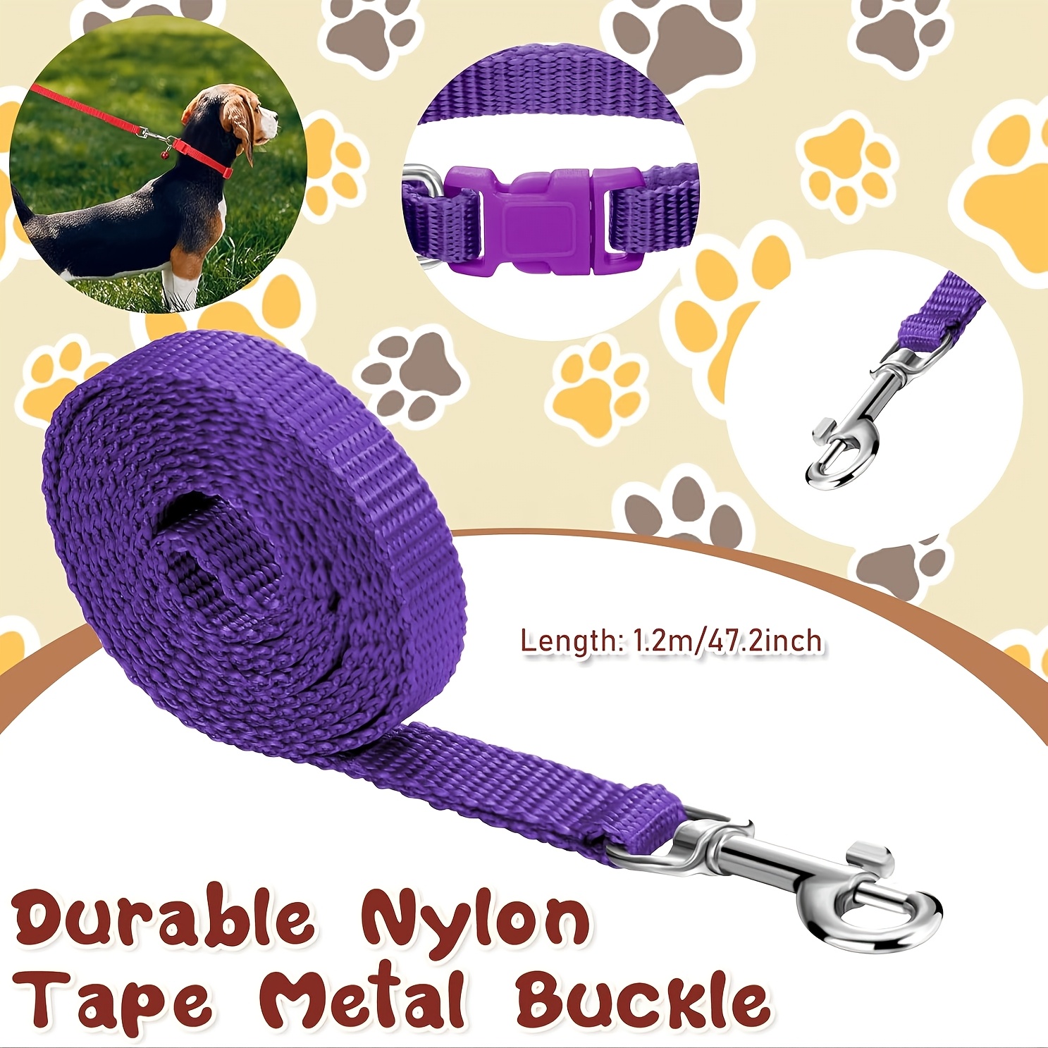 12-Set Adjustable Dog Collar and Leash Set for Training