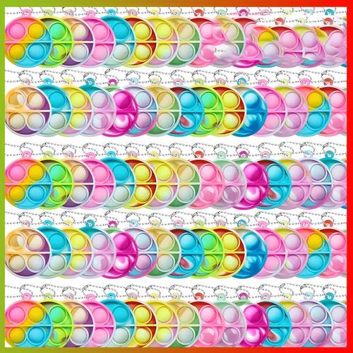 32pcs mini pressed bubble multi item fidget toy set stress relief sensory toy suitable for birthdays classroom rewards party gifts colors are random used for gift bags and party supplies mini bubble machine