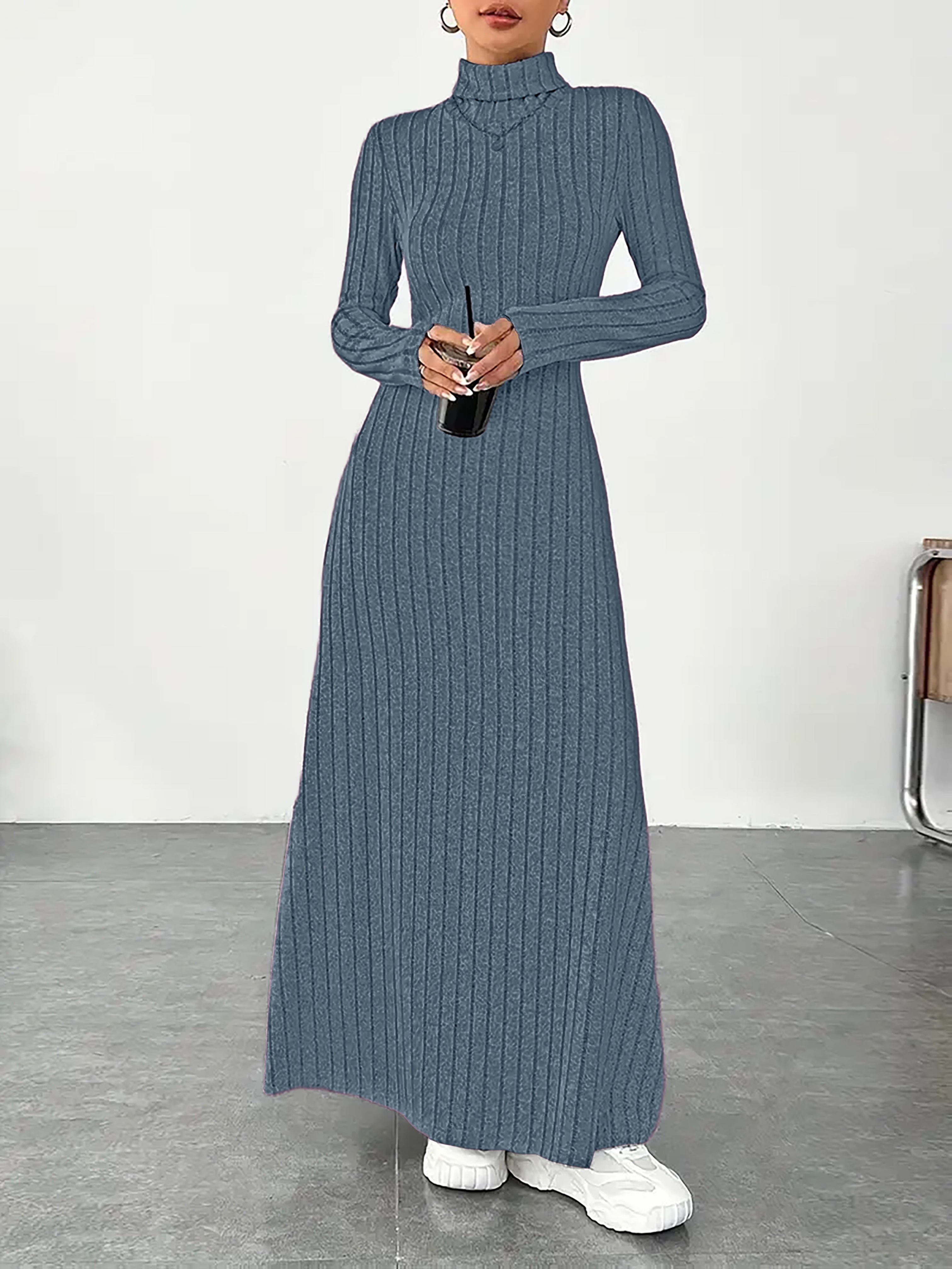 knee length dresses for ladies La Nuit Black High-Neck Long-Sleeve Maxi Dress With Cape – Club L London