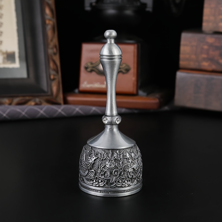 TEMU Burronwood Vintage Hand-cranked Bell - Ornate Brass Wedding/ Temple/classroom Bell With Clip Attachment, Manual Ring For, Events & For Diwali