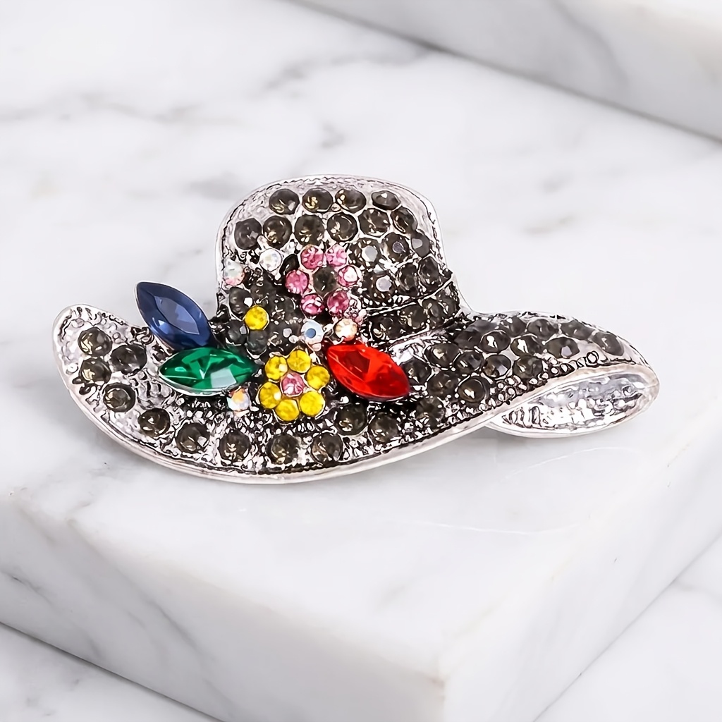 TEMU Un elegante broche para sombrero bohemio adornado con brillantes diamantes de , lo que lo convierte en un regalo ideal para fiestas,