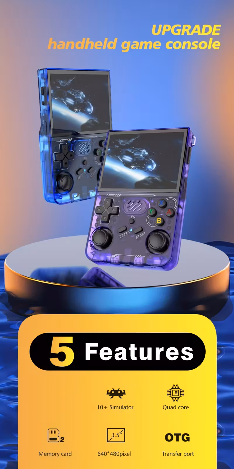 r36xx r36s with 5 inch ips screen portable pocket video player 64gb storage supports wi fi function ideal for holiday gifts and birthday presents Product details 0