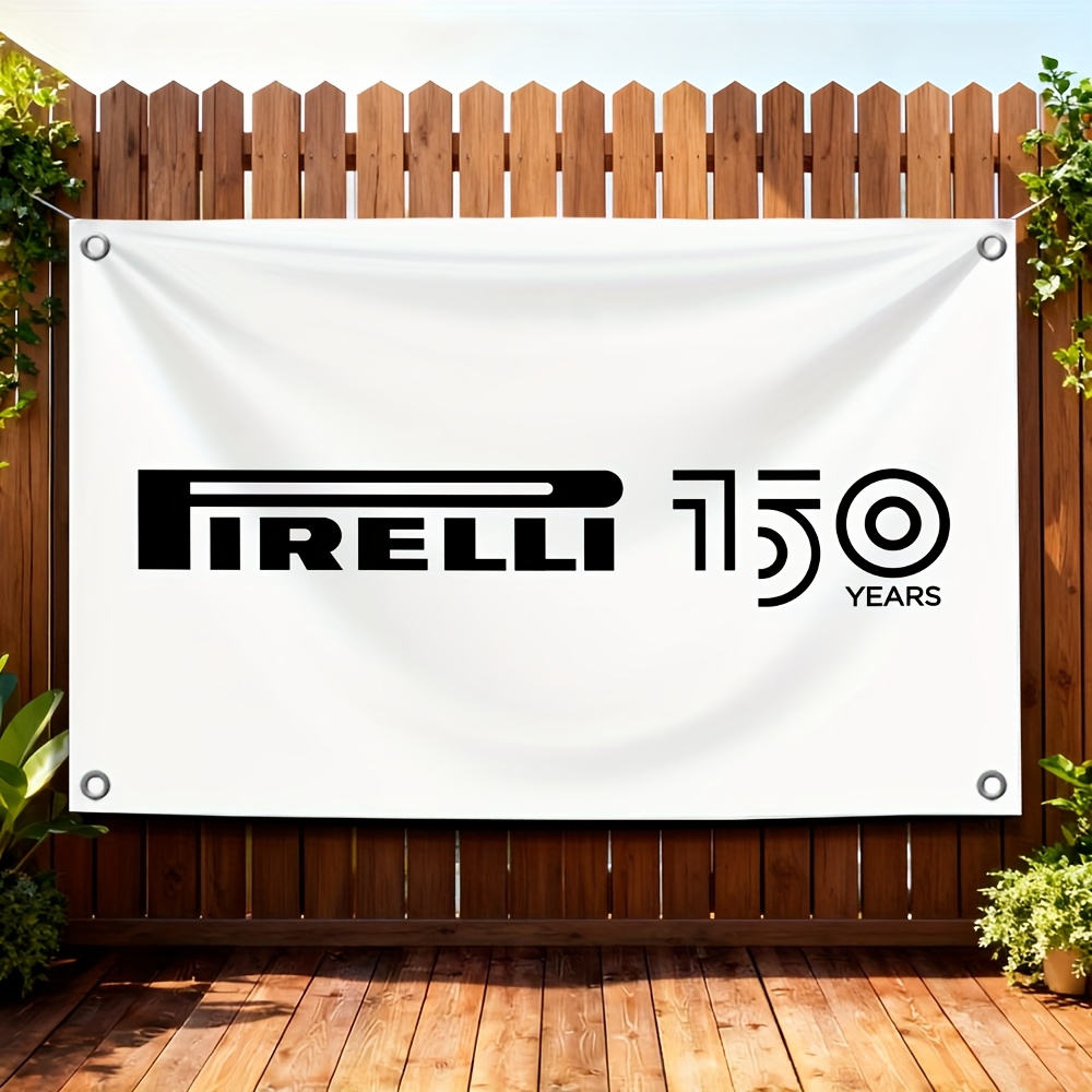 TEMU Single-piece Packaging, Multiple Sizes , Single-sided Printing, 1pc P-s Tyres Auto Parts Hanging Flag Banner, Four-hole Polyester Fiber Fabric.