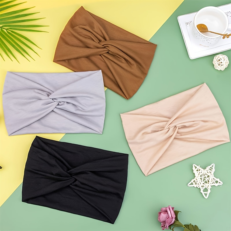 8pcs womens bohemian non slip wide headbands elastic yoga - Temu display picture 1
