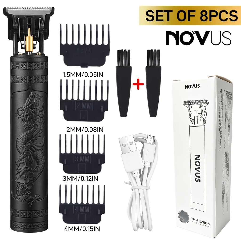 Image of Professional Hair Clipper And Beard Trimmer Set, Golden And , Rechargeable Lithium Battery, Usb Charging Electric Hair Clipper Kit With 4pcs Indicator Combs, Suitable For