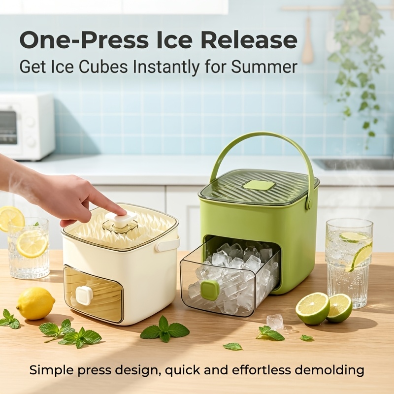cube of ice tray large capacity cube of ice tray suitable for refrigerators double layer 48 cube ice tray food grade plastic cube storage box with storage container stackable with ice bucket set suitable for soup food etc Product details 1
