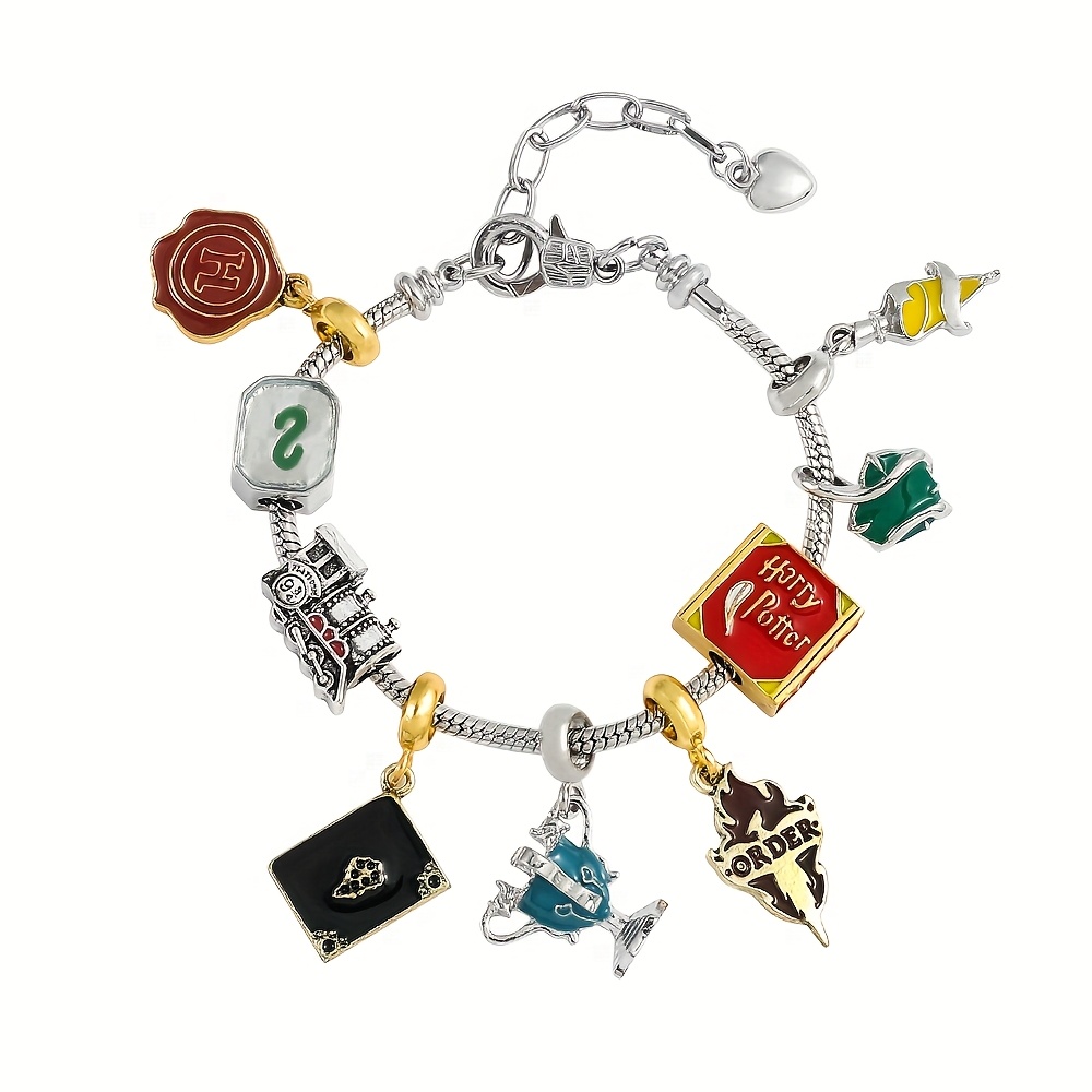 TEMU 1pc Harry Potter Charm Bracelet Featuring Hogwarts Magic Education With A Slytherin Beans Pendant, Perfect For Fans’ Gifts And Additions TEMU 1pc Harry Potter Charm Bracelet Featuring Hogwarts Magic Education With A Slytherin Beans Pendant, Perfect For Fans’ Gifts And Additions
