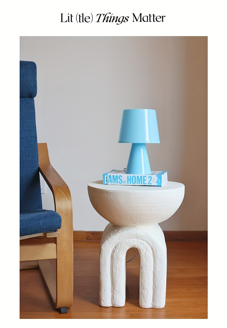 1pc   minimalist arch side table artistic small coffee table round   cafe design sofa living room height 18 1 inches details 0