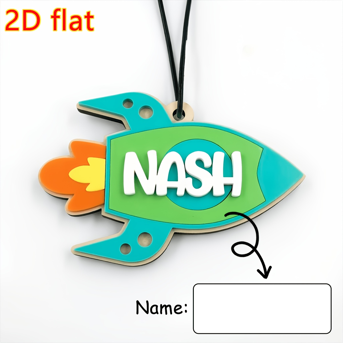 TEMU 2d Flat Personalized Custom Letter Rocket Spaceship Keychain, Multi-accessory Combination Rocket Keychain, Spaceship Name Tag Keychain, Unique