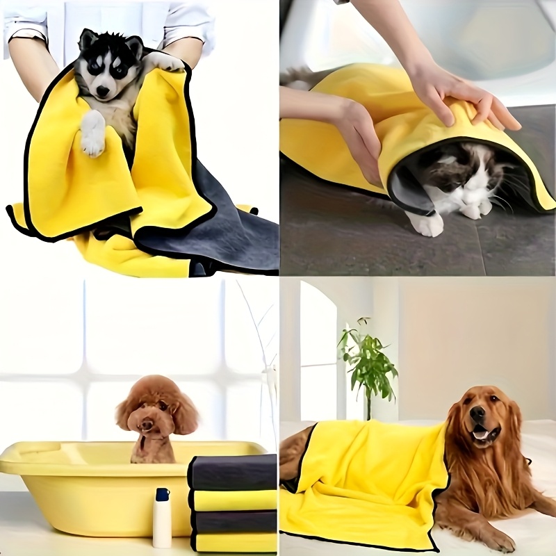 1pc Hot Deal Super Soft Absorbent Pet Towel Quick Dry Strongly Absorbent Pet Bath Towel A bath towel very suitable for cats, dogs and other pets, pet cleaning care products in spring and summer, various colors and models can be chosen