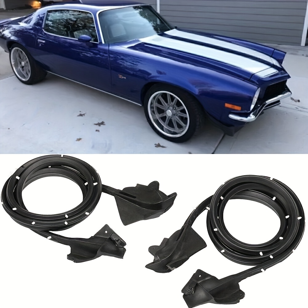 TEMU Pair Rubber Door Weatherstrip Seals Fits For 1970-1981 For Camaro