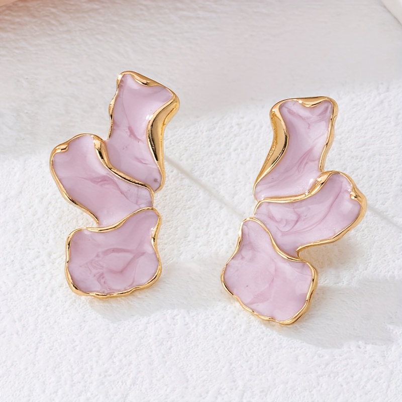TEMU Ein Paar blattförmige Ohrringe im Vintage-Stil in verschiedenen Farben, für Damen zum oder für Partys, ein tolles Geschenk für eine Freundin