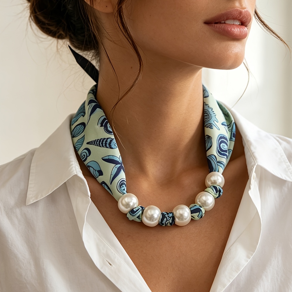 TEMU Printed Bohemian Style Slim Long Scarf, Versatile Commuter Accessory, Cute And Elegant Scarf