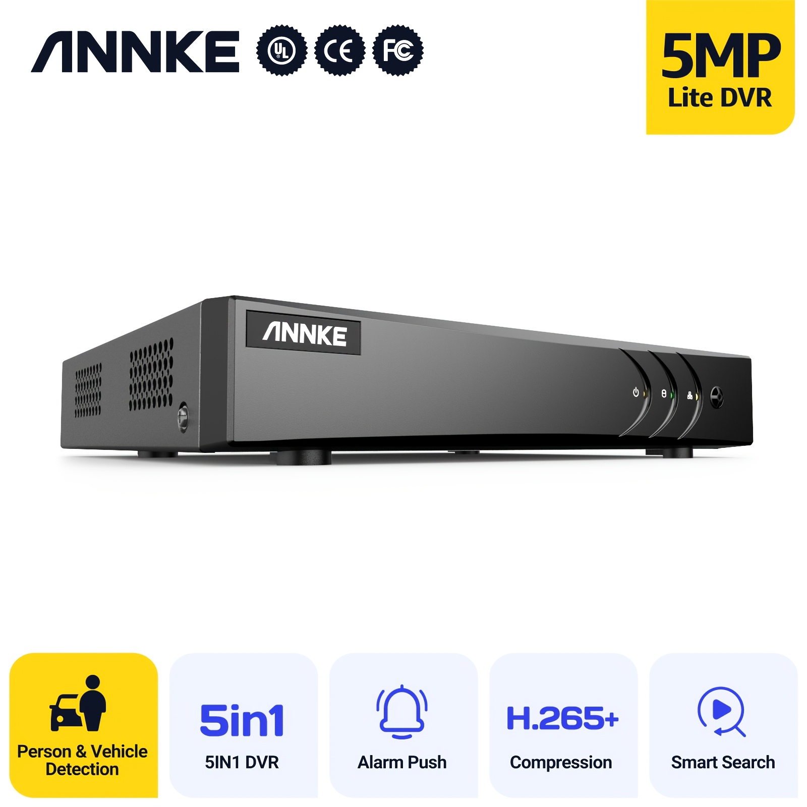 Image of Annke 3k Lite H.265+ Security Dvr Recorder With Ai Human/vehicle Detection, 8ch Hybrid Cctv Dvr For Surveillance Camera, Supports 8ch And 2ch Ip Cameras, Remote Access (no Hard Drive)