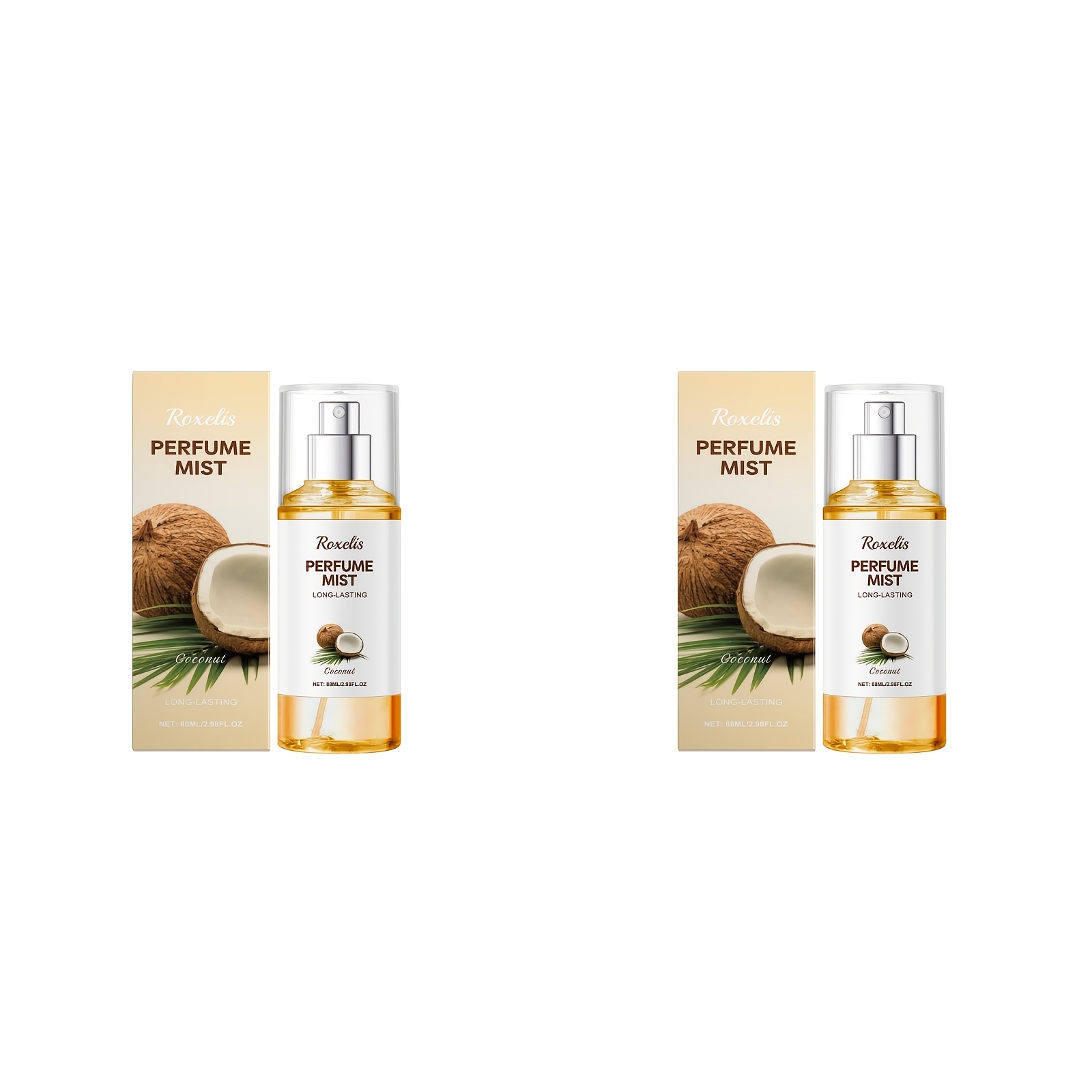 Image of 2pcs Coconut Scent Perfume Spray For Women, Long-lasting Rich And Elegant Fragrance To Boost Charm, Body Mist For Dates