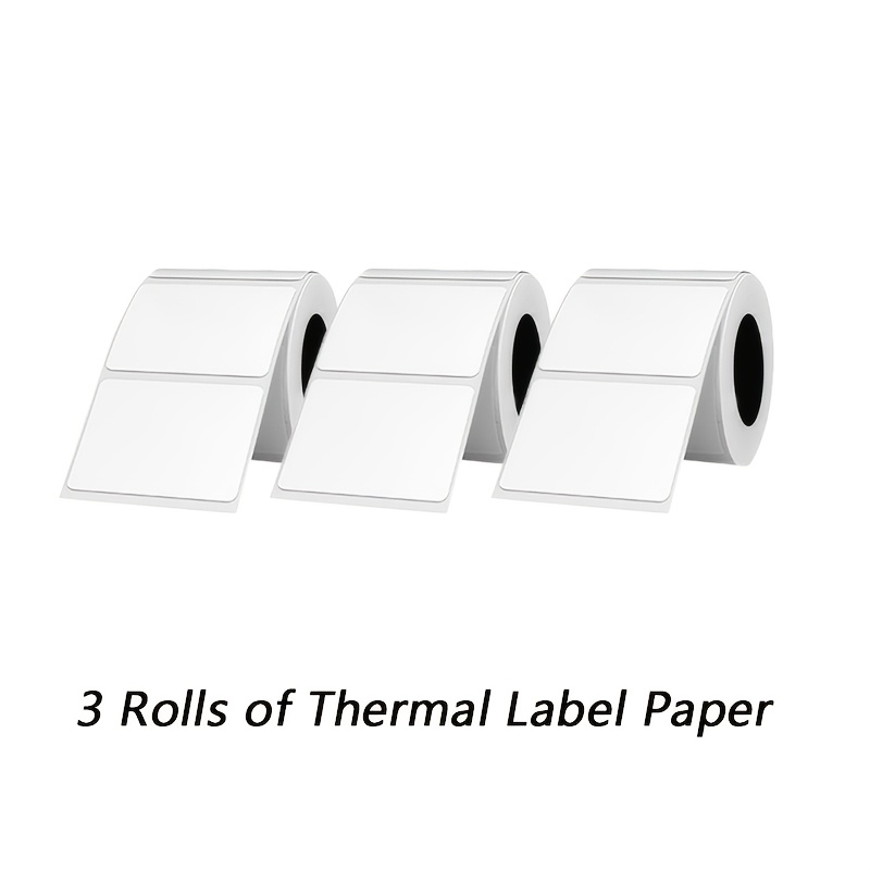 TEMU 3 Rollos de Etiquetas Térmicas Sintéticas, 40×30 mm, Compatibles con Impresoras M110/M120, Ideales para Precios, Códigos de Barras, y Etiquetado