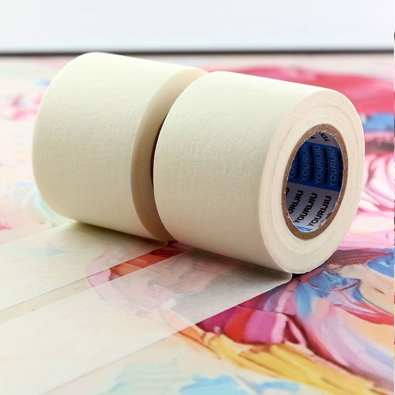 TEMU Ruban de masquage blanc extra large de 5 cm, 1/2 rouleau, ruban de haute capacité pour décoration et peinture par pulvérisation, ruban de