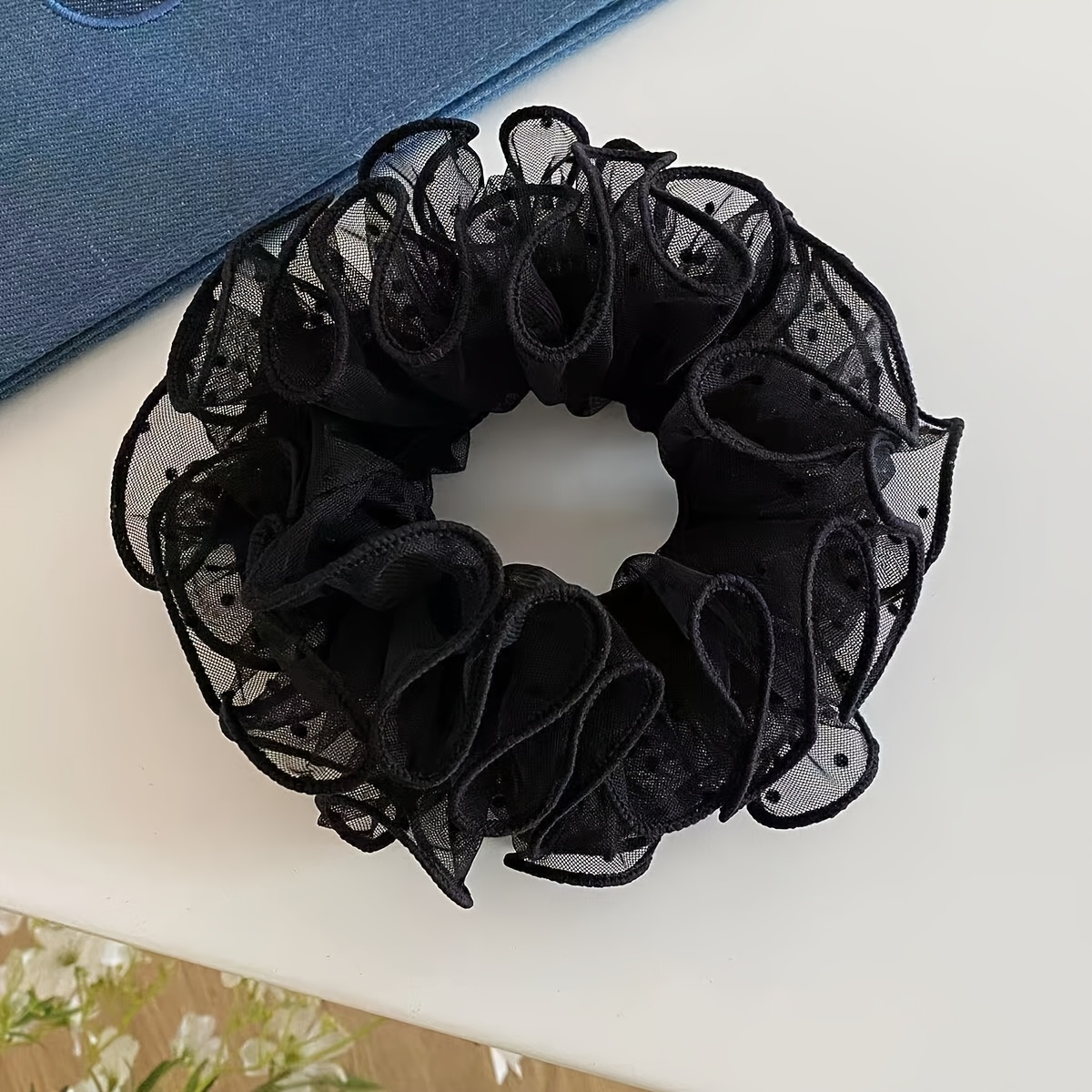 TEMU 【軽量・通気性】黒いのメッシュヘアゴム。髪が少ない方でも簡単に着脱可能。着回し力抜群で、どんな服装にも合う。優しくてなデザイン。