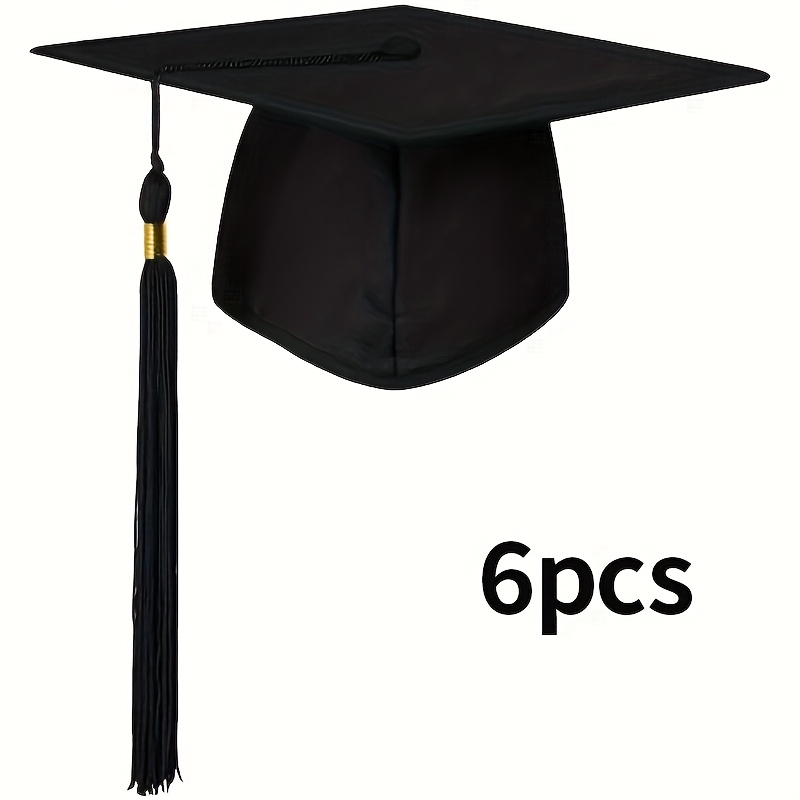 Set Of 4 Or 6pcs, Adjustable Graduation Cap With Tassel Suitable For Men And Women, Designed For Adults Celebrating Their Graduation.