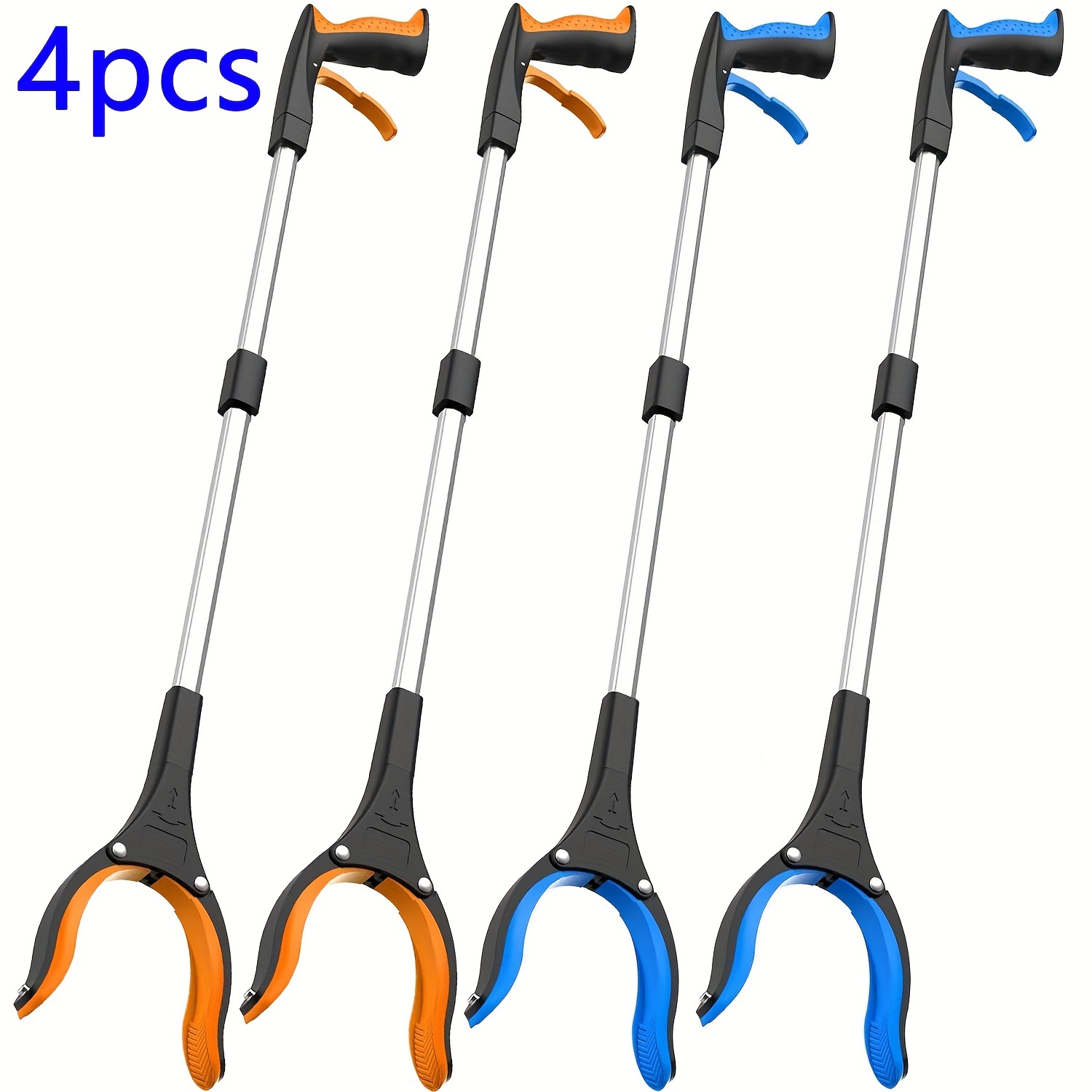 

32" Grabber Tool, 4pcs Foldable Grabber Pickup Tool With 360° Rotating Jaw & Magnet, Trash Picker Upper Grabber, Lightweight Grabbers For Seniors Heavy Duty