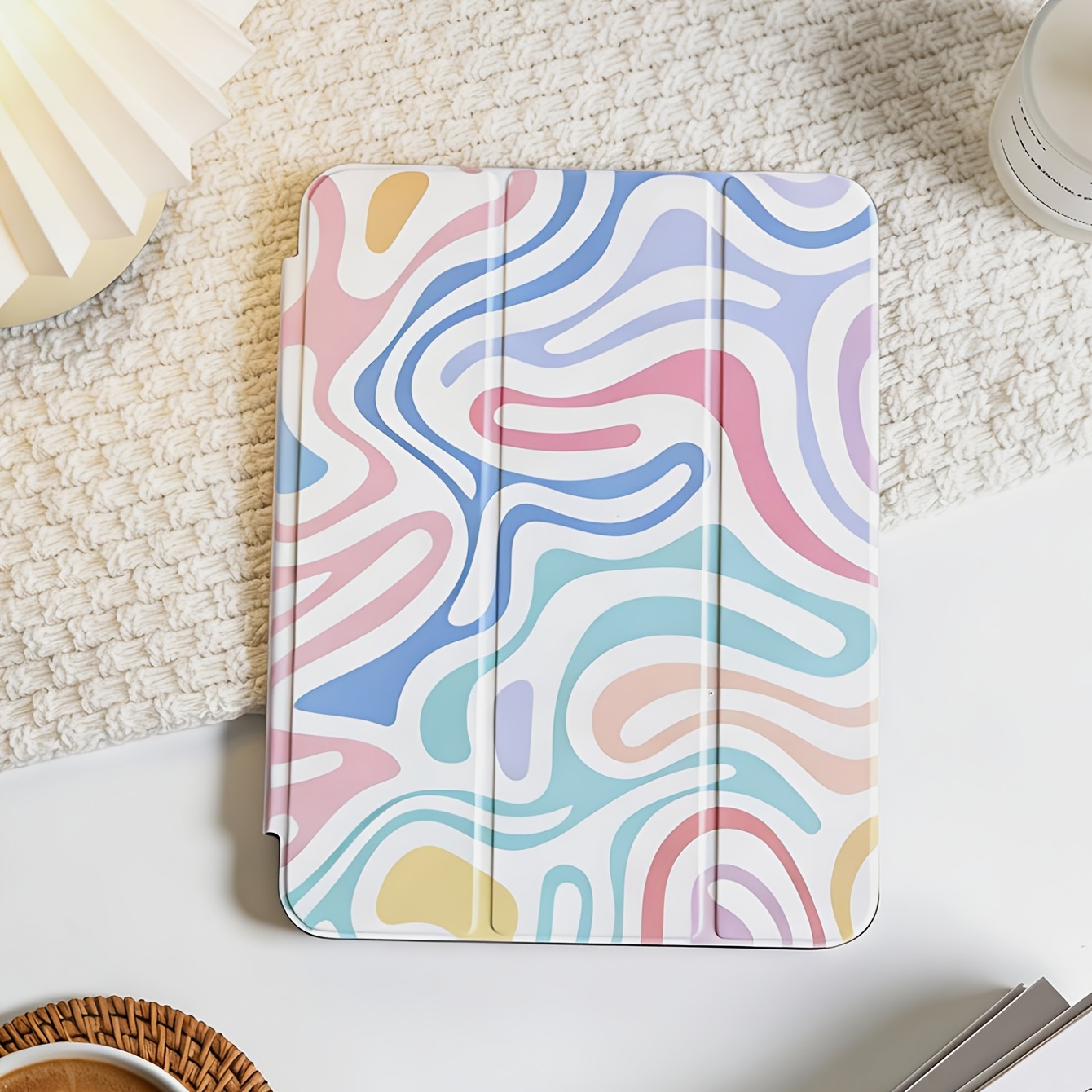 TEMU Colorful Twisted Pattern Tablet Case, Compatible With For Ipad (a16) 11-inch, Painted Pattern Protective Cover Compatible With For -inch/air 11