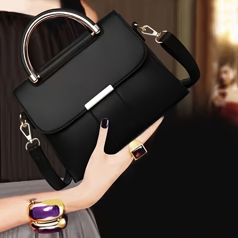 Elegant Green Women's Synthetic Leather Crossbody Bag - Fashionable Solid Color With Decorative Hardware, Detachable Shoulder Strap, Polyester Lining - Suitable For Daily Use