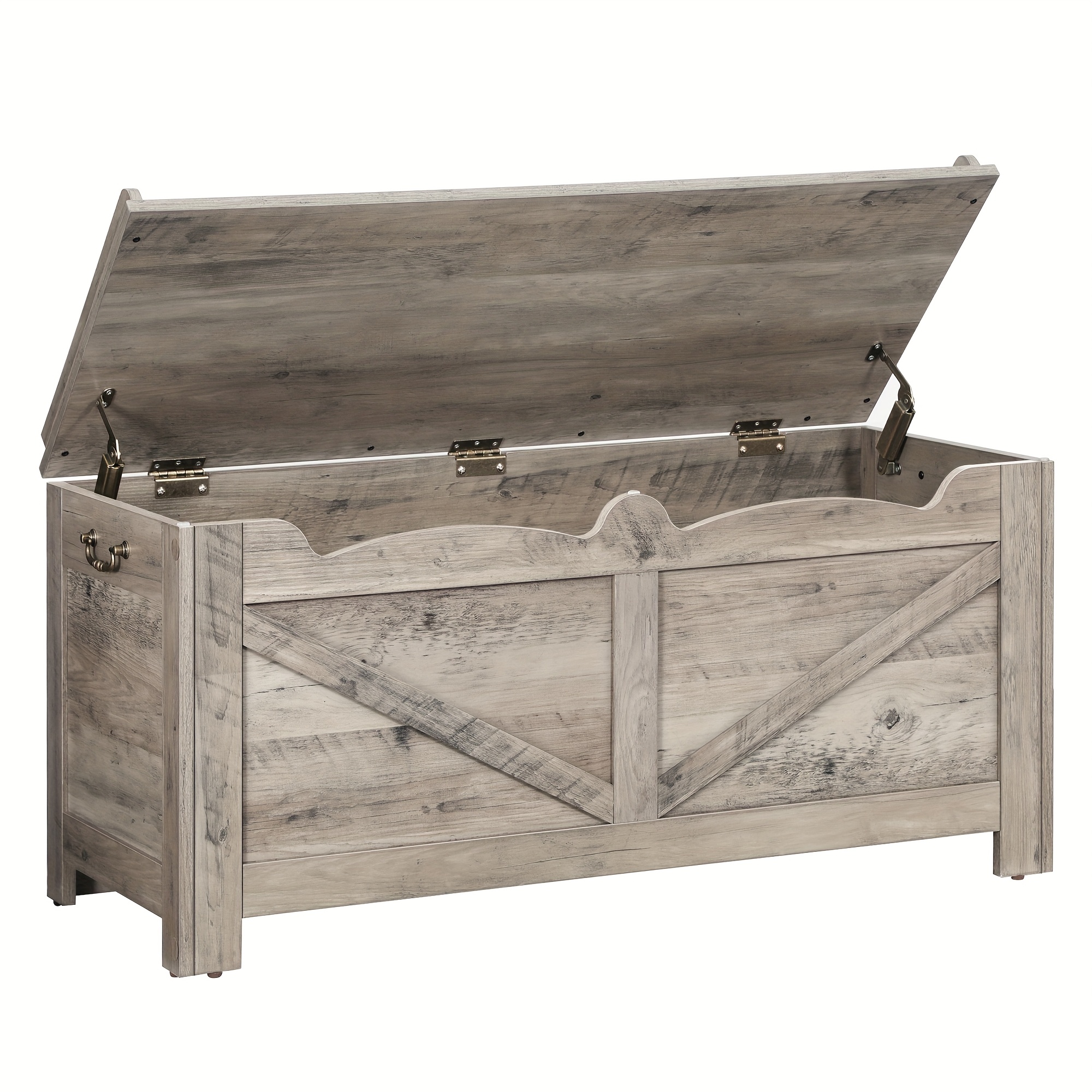 Shoe Changing Bench, 100cm Long Bench With Storage Space, Seating Cabinet, 2 Safety Hinges, Storage Cabinet, Suitable For Hallway, Living Room, Sturdy Frame With Canopy, Light Ivory Color, Trunks