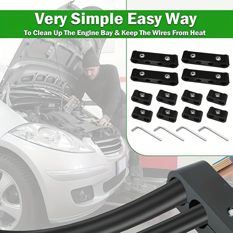 12-Piece Spark Plug Wire Separator Kit - Aluminum Alloy Engine Wire Dividers For 8mm 9mm 10mm Wires L 889429
